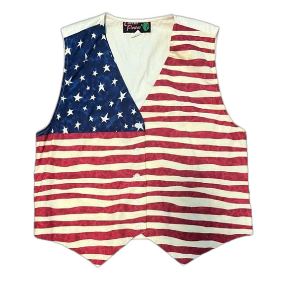Cactus Flower Jackets & Blazers - Cactus Flower American Flag Vest
